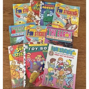 VTG 80s-90s Coloring & Punch‎ Out Sticker Activity Books 10 Creative Child Press